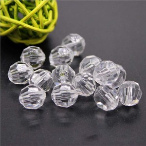Groothandel 12mm Transparant Facet Acryl Kralen Ronde Clear Acryl Spacer Kralen - Product Image 2