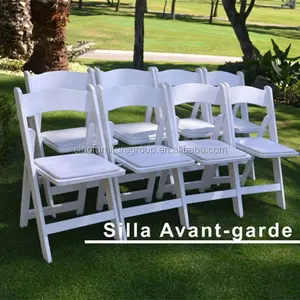 Chaise pliante rembourrée en bois blanc massif, chaises pliantes pour mariage