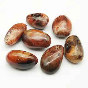 Großhandel Poliert Kristalle Healing Stein Natürliche Rot Sardonyx Achat Palm Stein