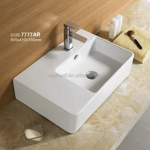 Australia Bathroom rectangular sink basin sink above furniture cabinet bassin in Australia market