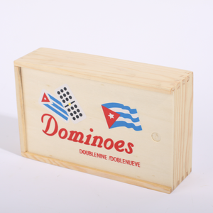 Dominó Cubano Doble Nueve en Caja de Madera con Spinner Metálico - Product Image 1