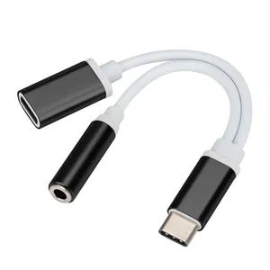 USB tipo-C a Jack de 3,5mm AUX auriculares de Audio del divisor del adaptador del convertidor de Cable