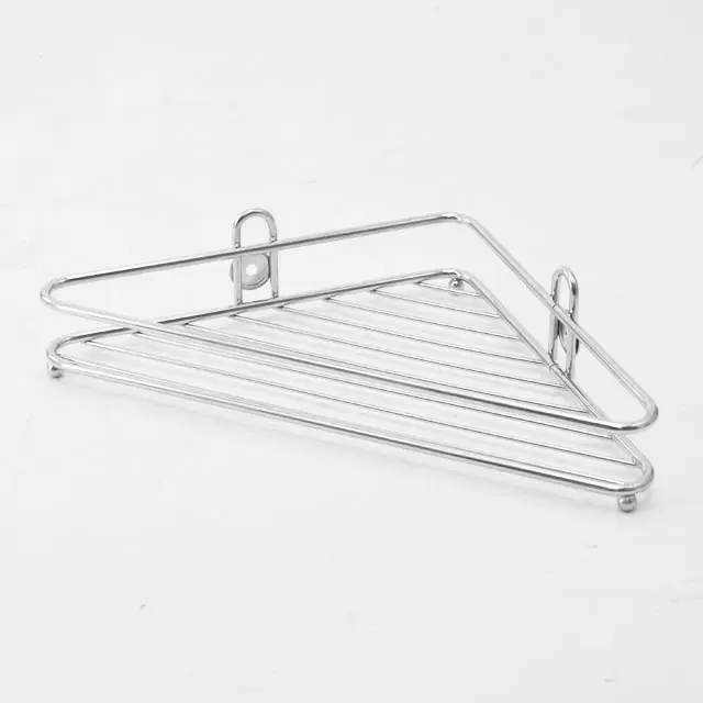 Stainless steel wire bathroom corner shelf