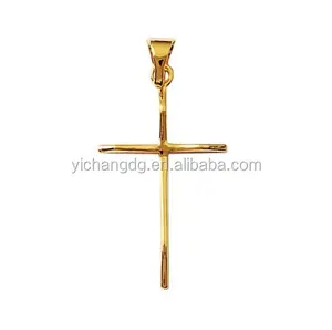 18k chapado en oro de Jesús Cristo Cruz Delgado crucifijo colgante