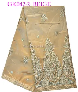 GK042-2 beige indian raw silk george wrappers george lace for making women clothes