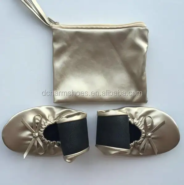 अपरिहार्य महिला फ्लैट जूते के साथ foldable बैले फ्लैट बैग में रोल अप फ्लैट पु बैग