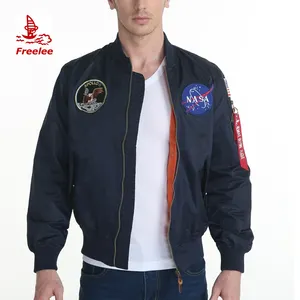 NASA apollo unisex rattoppato bomber giacca di commercio all'ingrosso