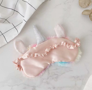 Vendita calda copri occhi per dormire graziosa benda ricamo <span class=keywords><strong>unicorno</strong></span> maschera per gli occhi pelosa - Product Image 4