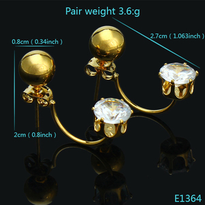 Fashion Design 18k Gold Plated <strong>Earrings</strong> <strong>Tops</strong> - Product Image 2