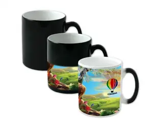 Ceramic Mug With Logo Matt Custom Color Changing Coffee 11オンスMug For Heat Transfer Sublimation Blank Magical Mug