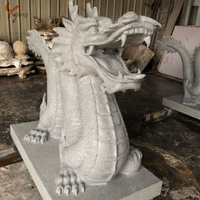 Statue de dragon chinois grandeur nature en bronze, décoration