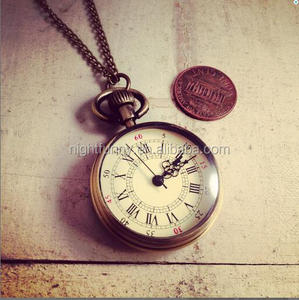 <span class=keywords><strong>Montre</strong></span> de poche ronde antique en bronze simple de style grand-père anglais ancien, collier <span class=keywords><strong>pendentif</strong></span> - Product Image 3