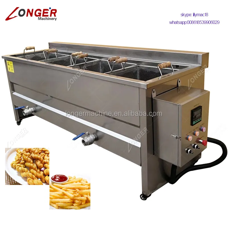 Semi-automatische Gebakken Snack Voedsel Ui Pinda Amandel Frituur Noodle Friteuse Machine