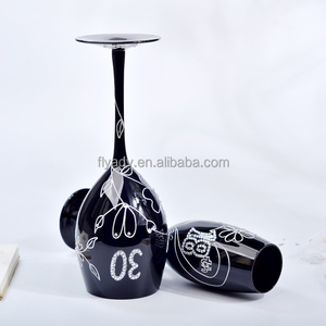 Lot de Verres à <span class=keywords><strong>Vin</strong></span> Noirs Décoratifs en Gros avec Flûtes à Champagne Soufflées à la Main pour Mariage - Product Image 6