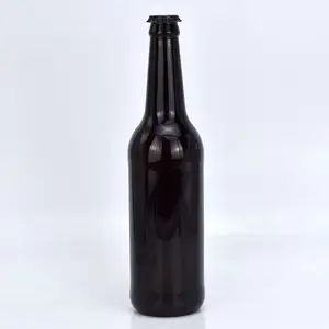 الجملة 500 مللي طويلة الرقبة فارغة أسود زجاجة بيرة زجاجة مع معدن غطاء التاج