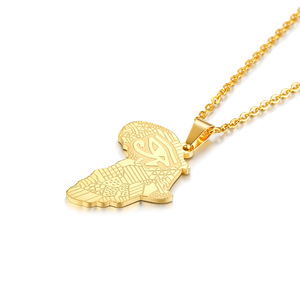 New Fashion Stainless Steel <strong>Eye</strong> <strong>of</strong> <strong>Horus</strong> Africa Map <strong>Necklace</strong> Men - Product Image 4