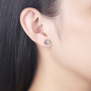 Hoa Tai 2SHE Hình Lập Phương Bằng Bạc Thật 925 Cz Hình Tròn Đơn 2-8Mm Đặt Làm Theo Yêu Cầu - Product Image 6