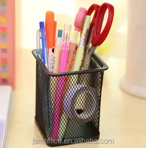 Hitam mesh Logam Persegi kosmetik pen pensil holder