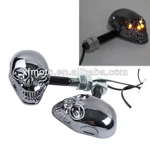 Clignotants LED universels avec crâne noir, feux pour motos, motocross, Dirt Bike, nouveau