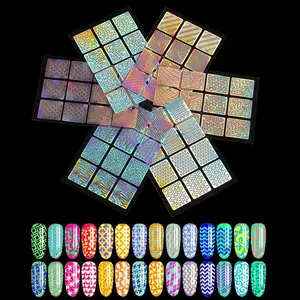 Pochoir autocollant Laser ajouré, 12 pointes/feuille, pour Nail Art