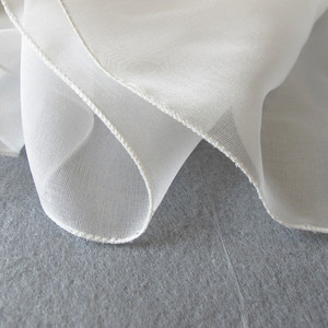 Sciarpe in <span class=keywords><strong>Chiffon</strong></span> <span class=keywords><strong>di</strong></span> <span class=keywords><strong>Seta</strong></span> Bianca Pura Senza Tintura per Colorazione - Product Image 2