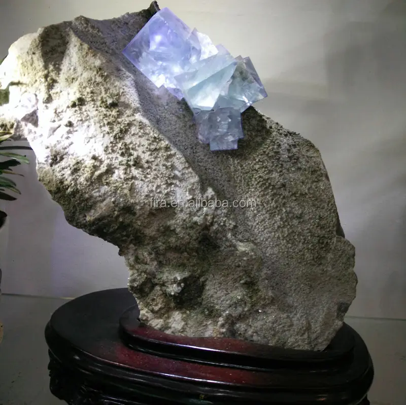 ¡Caliente! Natural <span class=keywords><strong>gran</strong></span> áspero azul fluorita Cristal de piedra Mineral espécimen