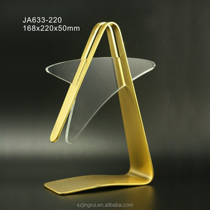 Nouveau trophée en cristal au design simple avec métal doré/argenté - Product Image 4
