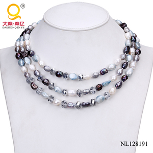 แฟชั่นมุกและคริสตัลสร้อยคอเครื่องแต่งกายเครื่องประดับสร้อยคอ - Product Image 4