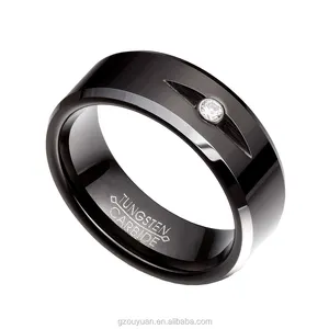 8 millimetri di Alta lucido nero su ordinazione di zirconio anello di nozze prezzo