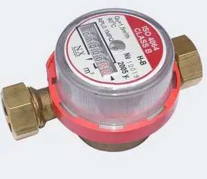 Single-jet dry-dial hot/cold water meter ( brass body)