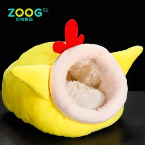 Cama de coelho de algodão pequeno, quente, bonito, ratos, hamster, cama de porco da guiné, ninho de dormir