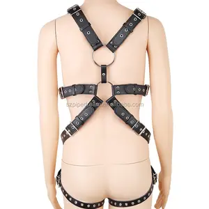 Cosplay Kleidung weibliche Keuschheit gürtel Metallring BH sexy Dessous Leder geschirr Sklaven fetisch tragen Bondage