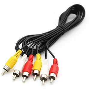 Cable de Audio y vídeo para decodificador VCR DVD HDTV, RGB, rojo, blanco, amarillo, dorado, niquelado, AV 3RCA a 3RCA Sexi, 3 RCA