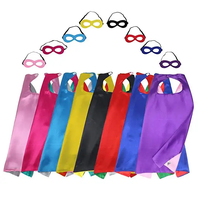 B244 costumi da festa Cosplay multicolore Set giochi di ruolo maschera in feltro per bambini Super Hero Capes