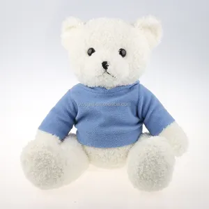 Mini formato polar bear peluche plush polare orso bianco di usura vestiti blu