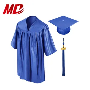 Graduation Gown Mondon Royal Blue Shiny Kids Uniform Children Graduation Caps And Gowns