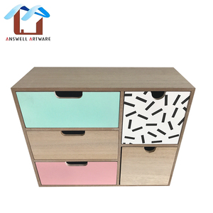 Scatola Portaoggetti in Legno con 5 Cassetti/ Organizzatore da <span class=keywords><strong>Scrivania</strong></span> per <span class=keywords><strong>Cancelleria</strong></span>/ Mini Cassettiera per Decorazione Casa - Product Image 5