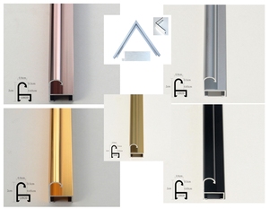 Cadre <span class=keywords><strong>photo</strong></span> en aluminium poli or, en extrudeuse d'aluminium, s'adapte au <span class=keywords><strong>dessin</strong></span> et au design - Product Image 6