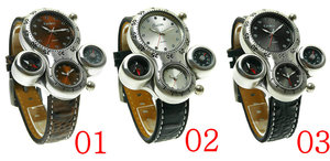 Oulm 1149 Fashion Dual Time cinturino in pelle <span class=keywords><strong>da</strong></span> uomo orologio <span class=keywords><strong>da</strong></span> polso al quarzo orologio sportivo <span class=keywords><strong>da</strong></span> <span class=keywords><strong>esterno</strong></span> di Design in acciaio di alta qualità - Product Image 6