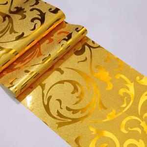 <span class=keywords><strong>Carta</strong></span> <span class=keywords><strong>da</strong></span> <span class=keywords><strong>Parati</strong></span> 3D di Lusso con Effetto Fiore Dorato in PVC per Soggiorno - Product Image 4