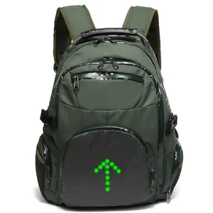 Factory Direct Sale Led Turn Signal Light Bike Cycling Waterproof Nylon Backpack Outdoor Night bike Sport Bag