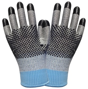 Los más baratos ANSI A4, venta al por mayor, 13G, gris, PU, gris, HPPE, mezcla de fibra de vidrio, guantes de trabajo resistentes a Cortes - Product Image 6
