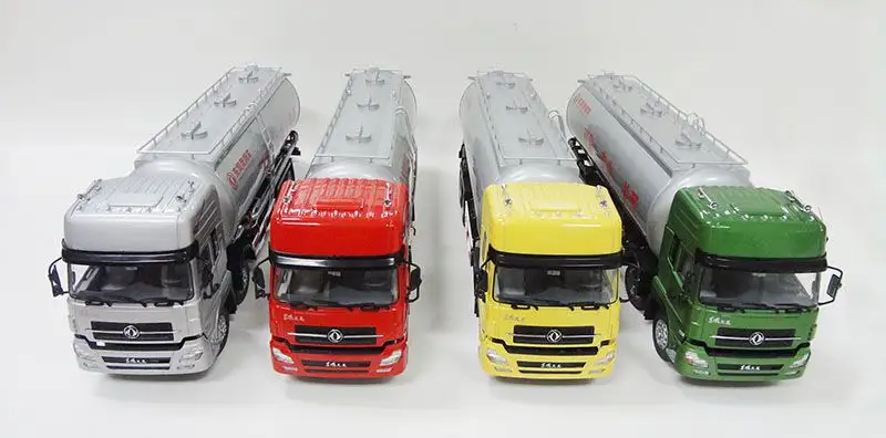 गर्म बेच 4 रंग तेल टैंकर पर diecast तेल ट्रक मॉडल के लिए स्टॉक थोक