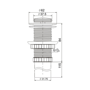 <span class=keywords><strong>Desague</strong></span> tipo <span class=keywords><strong>push</strong></span> para lavatorio <span class=keywords><strong>de</strong></span> 1 1/4"x8" abs universal (con rebose y sin rebose) - Product Image 2