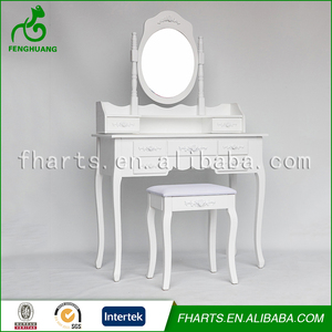 Blanco brillante Soporte De Madera Dormitorio <span class=keywords><strong>Vestidor</strong></span> Espejo - Product Image 5