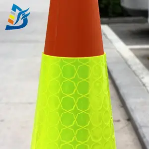 כביש מחזיר אור בטיחות תנועה pvc cones בטיחות תנועה אור בעוצמה גבוהה בתוך חרוט שרוול מדבקת צווארון מדבקת