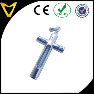 Nuevos dijes de Cermation, urnas funerarias, colgante cruzado, colgante conmemorativo de acero inoxidable, joyería para recordar, colgante para cenizas - Product Image 2