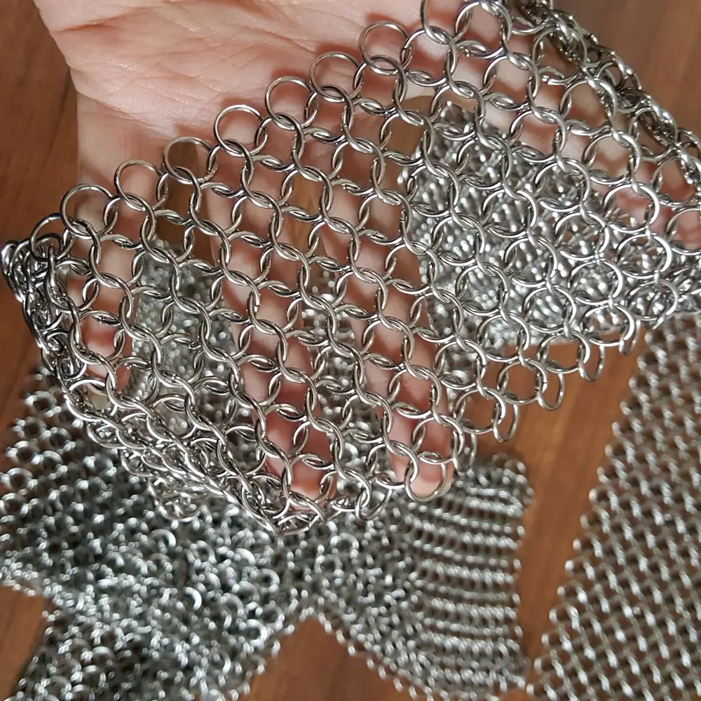 Decorativo In Acciaio Inox Catena posta Mesh, Chain mail Maglia Anello Per Architectonic