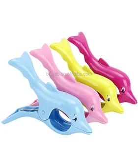 Mode Papagei Tier Fasten Dolphin Kunststoff Strand tuch Clips Logo Benutzer definierte Strand clips für Beach Lounge Chair