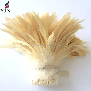 Wholesale 6-8 inch colorful beige cock feather stripe feathers for sale cheap